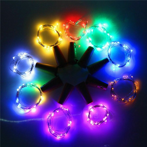 Wine Bottle Fairy String Lights Battery Cork Shaped Xmas Wedding Party 2m 20LED - Picture 8 of 14