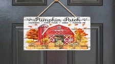 Red Barn Pumpkin Farm Fall Printed Handmade Sign