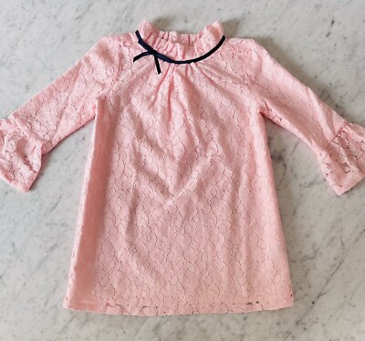 Janie and Jack Girls Dress Pink Lace 3/4 Bell Sleeve Holiday Church Christmas Janie and Jack Girls Dress Pink Lace 3/4 Bell Sleeve Holiday Church Christmas