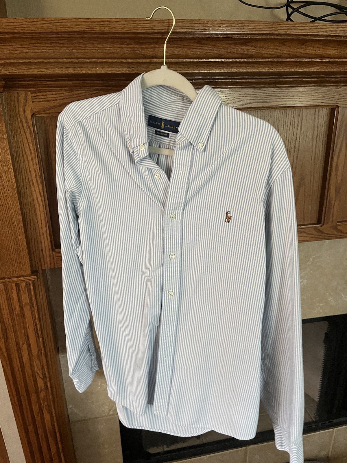 polo long sleeve button down medium - image 1