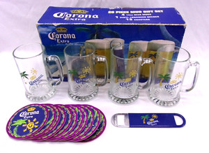 Corona Extra 16 Piece Mug Gift Set Mugs Coasters Bottle Opener