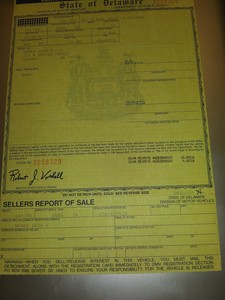 Details About Vintage State Of Delaware Title For 76 Dodge Pickup Truck