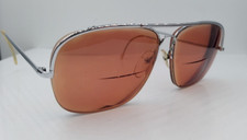 Vintage Logo Paris Silver Pilot Half-Rim Metal Sunglasses France FRAMES ONLY