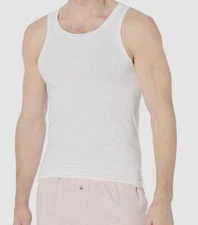 $30 HOM Men White Cotton Supreme Round Neck Stretch Underwear Tank Top Size XL