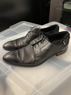 Louis Vuitton Men's Shoes Black Leather Dress Lace Up US 9.5 | eBay