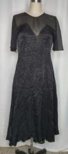NWT ZARA WOMEN'S FLUTTER SLEEVE CHIFFON DRESS LEOPARD PRINT BLACK MEDIUM M 