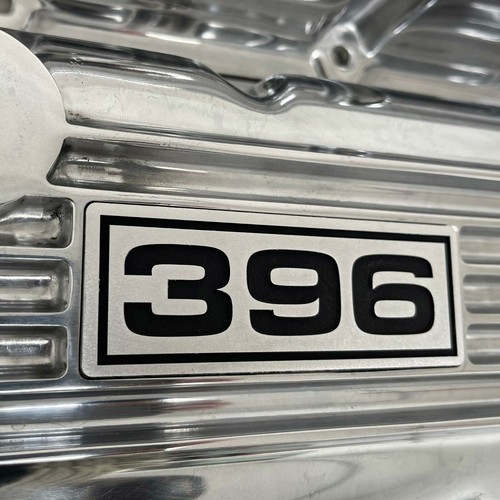 Big Block Chevy 396 Valve Covers - Polished, Classic Finned - Ansen USA - Picture 2 of 6