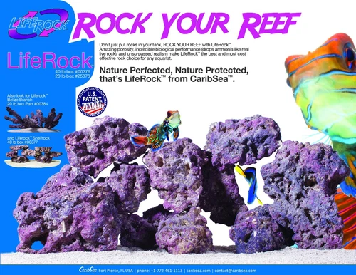 Caribsea Life Rock 9kg 20 LBS Box Real Reef Aquarium Purple Live Rock Fish Tank