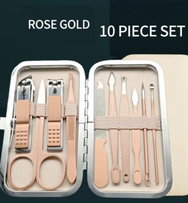 Nail Care Personal Manicure & Pedicure 10Pcs Set Travel & Grooming Kit Men/Women