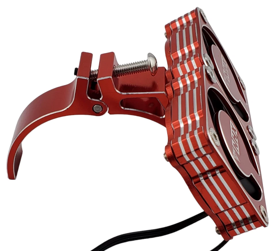 NHX RC 1/8 Twin Alum Cooling Fans & Side Motor Mount Castle 1721 / 1717 -Red - Image 4 of 4