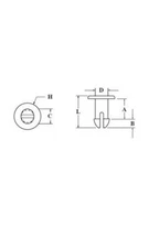 1/4" x 31/64" x 23/32" Push-in Fastener Glass-filled Nylon Hole Plug OB13051