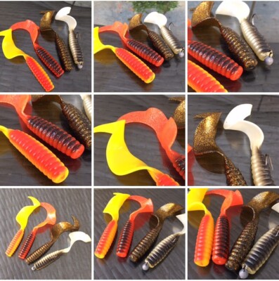 4 Stück XXL 16cm Hecht Gummifische Twister Shads Zander Wobbler Kunstköder Wels