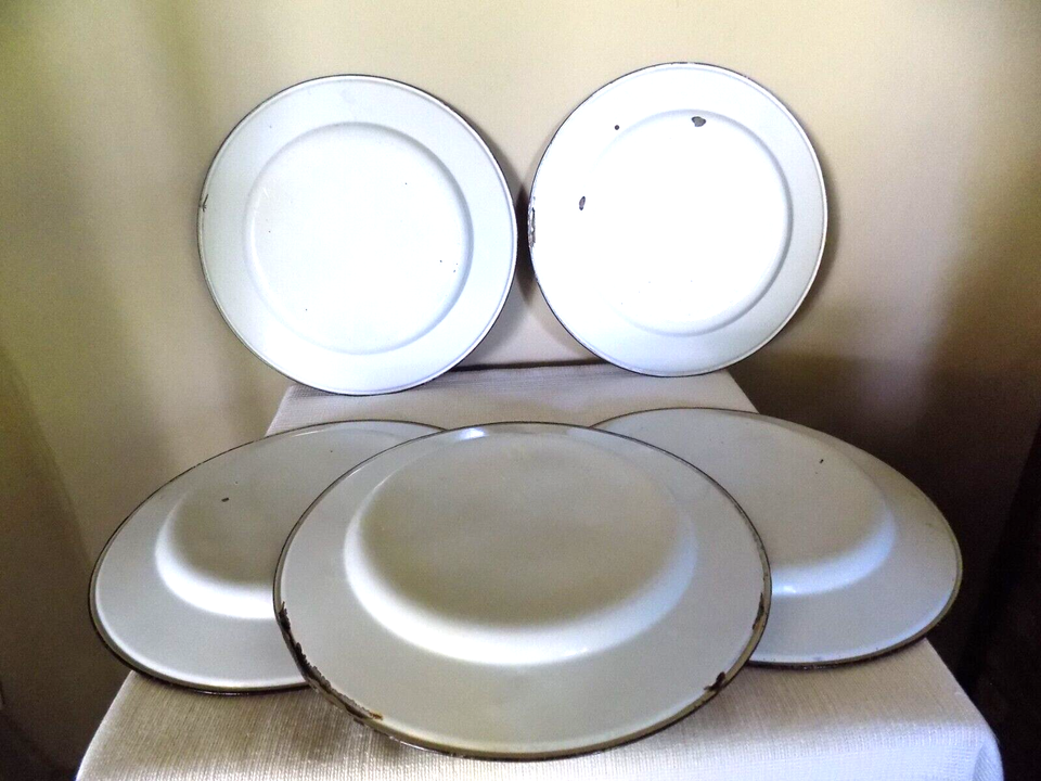 Vintage 1960’s Turkey Enamelware Enamel Metal PLATES Thanksgiving