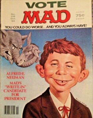 MAD MAGAZINE 10/80 #218 ALFRED E. NEUMAN FOR PRESIDENT, WKRP, UP