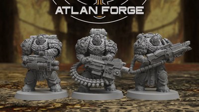 Templar Heavy Aegis Squad (3)   Atlan Forge Miniatures