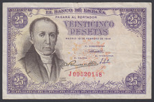 Spain 25 Pesetas 19-02-1946  VF  P. 130b,    Banknote, Circulated