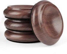 Piano Caster Cups Furniture Pads Upright Walnut, Real Wood