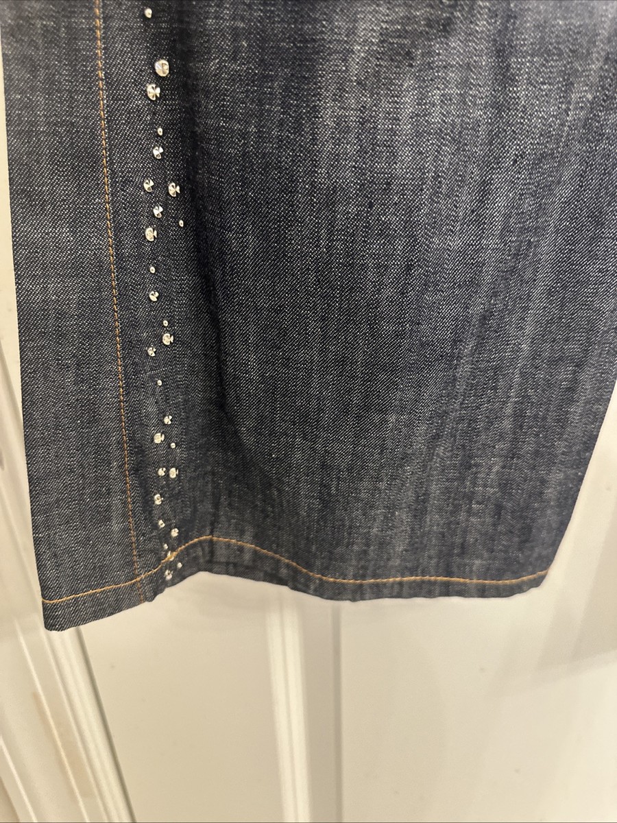 CHLOE Women Size French 40 Studded Rhinestone Flare Jeans