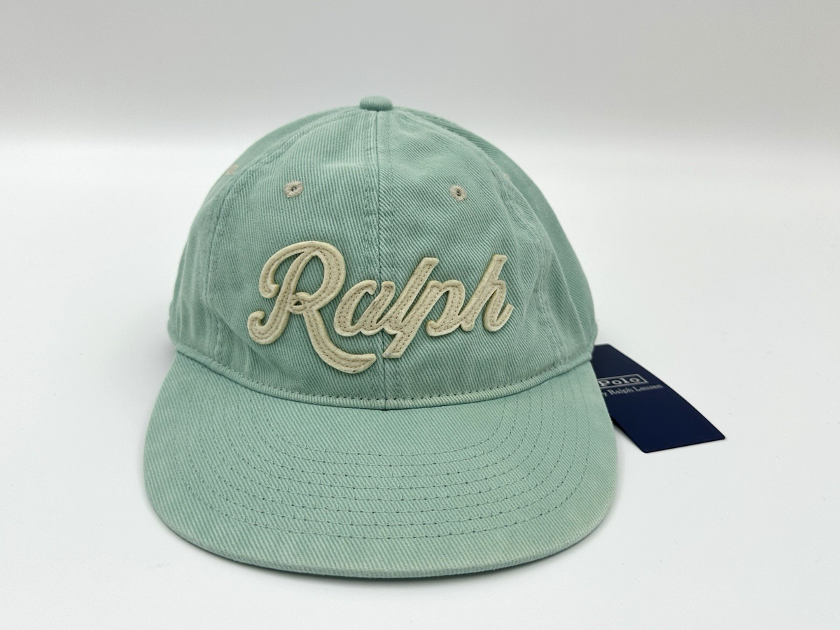 Polo Ralph Lauren Twill Baseball Cap Ralph Celadon Green Leather