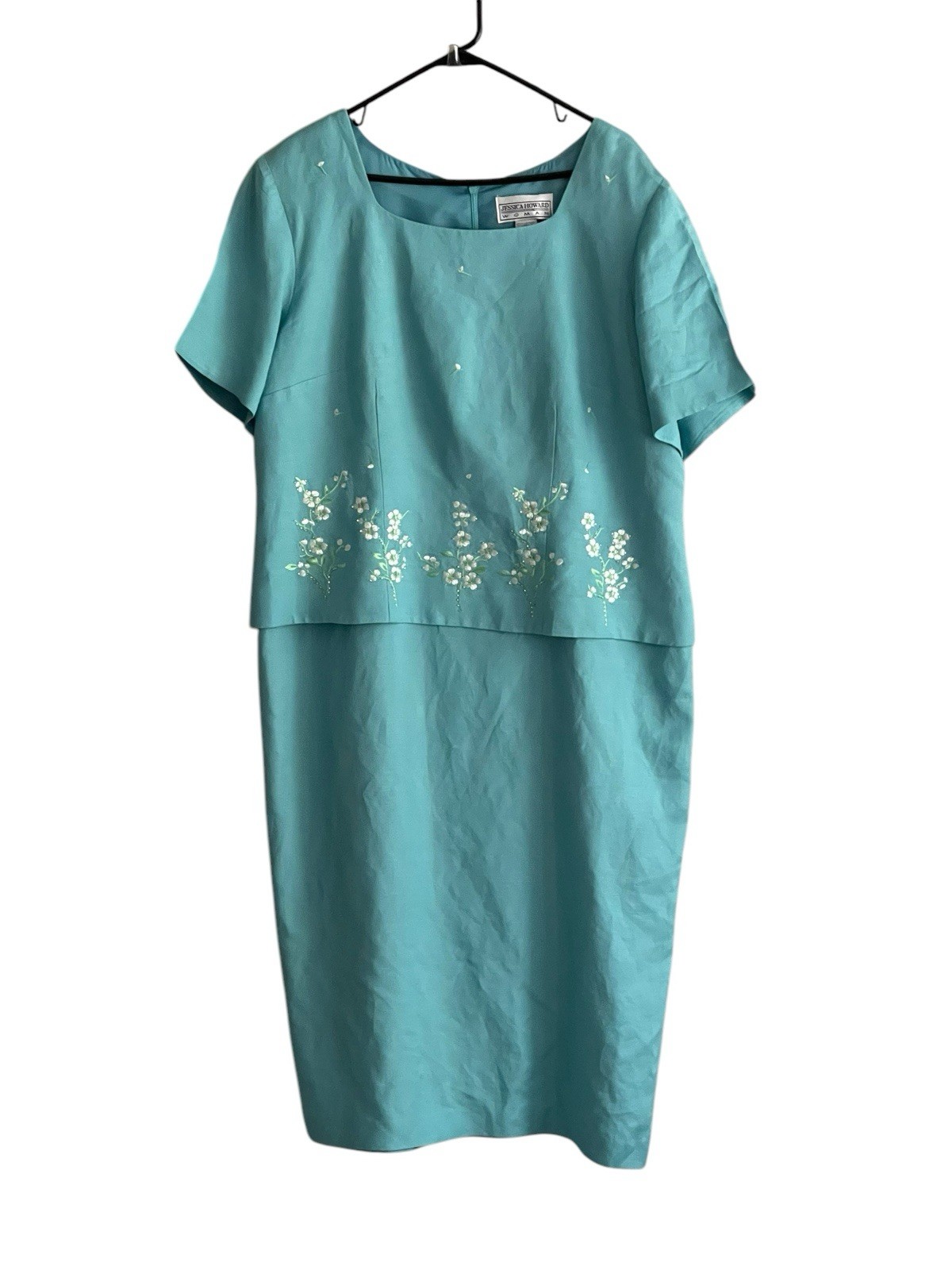Jessica Howard Linen Blend Midi Dress 18 Floral Embroidered Spring Easter Church