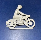 MARX BATTLEGROUND / DESERT FOX LIGHT GRAY GERMAN MOTORCYCLE W/DRIVER-LOOK!!!