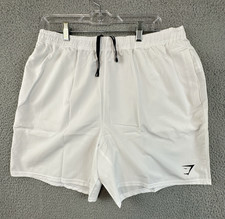 Gymshark Shorts Mens 2XL White Slim Fit Arrival 7  Linerless Gym Running NEW