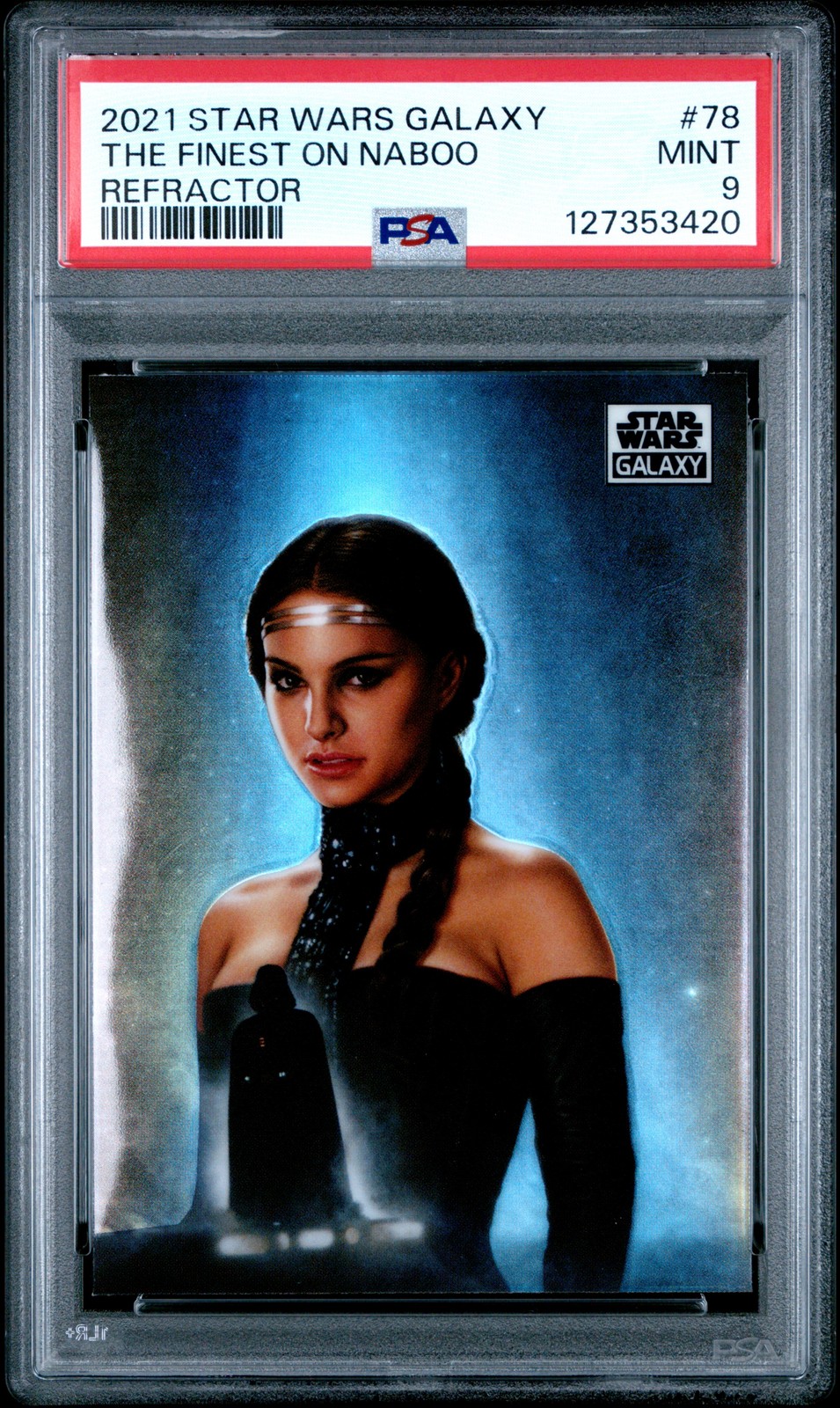 2021 TOPPS CHROME STAR WARS GALAXY REFRACTOR #78 THE FINEST ON NABOO PSA 9