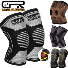 CFR Knee Sleeves Copper Silver Compression Brace Support Sport Joint Injury Pain