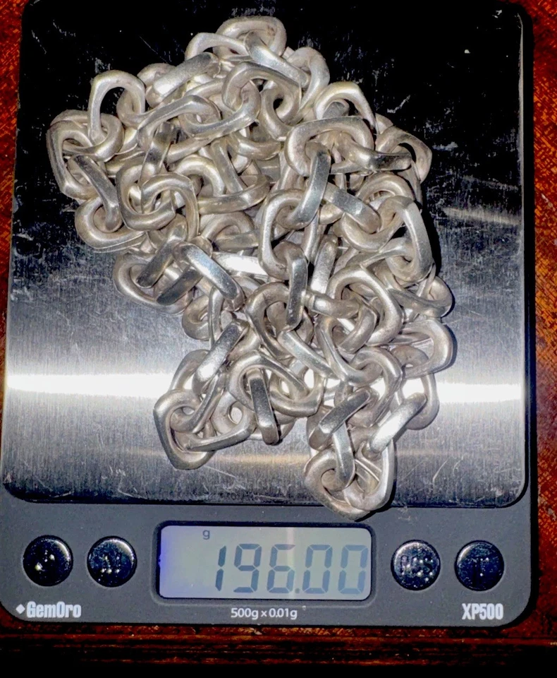 "Collar de eslabones de cadena Miami pesado de plata esterlina 925 real maciza de 28"" para hombre" Foto 3 de 4