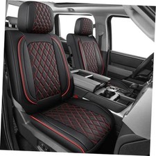Front Tundra Seat Covers,Leather 2cps Front Set 2014-2021 Black and Red