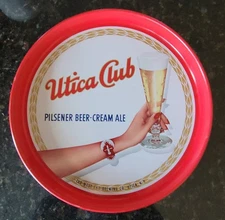 1960's UTICA CLUB PILSENER STEEL BEER TRAY, NEW YORK