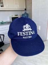 Festina Watches 90s Blue Baseball Cap Hat Authentic Vintage Watch Club Big Logo