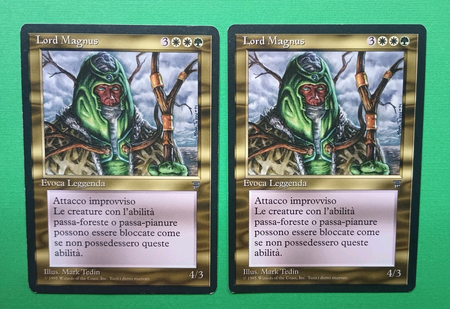 Magic the Gathering MTG FBB ITALIAN Legends LORD MAGNUS X 2   LP/EX U 1994 Nice!