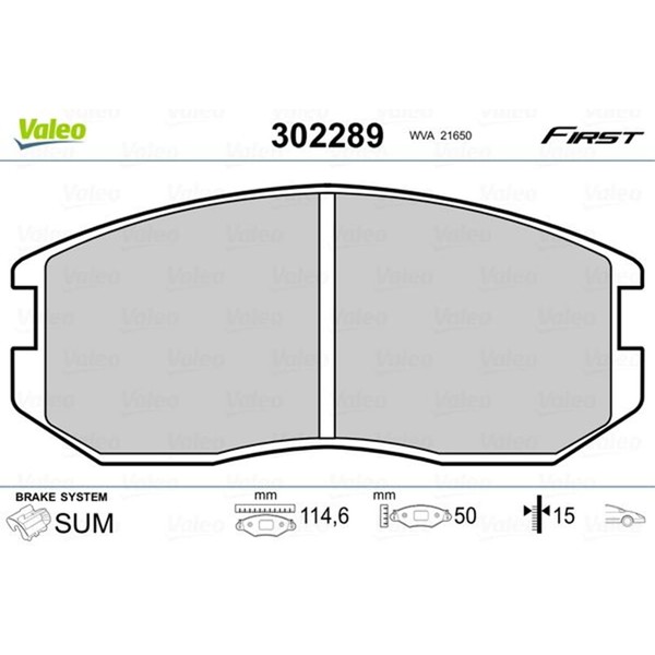 Valeo BremsbelÄGe Satz Vorne Passend FüR Daihatsu Extol Terios Mitsubishi Colt-image