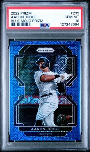 2022 Panini Prizm Aaron Judge #239 Blue Mojo Prizm /199 PSA 10 Yankees