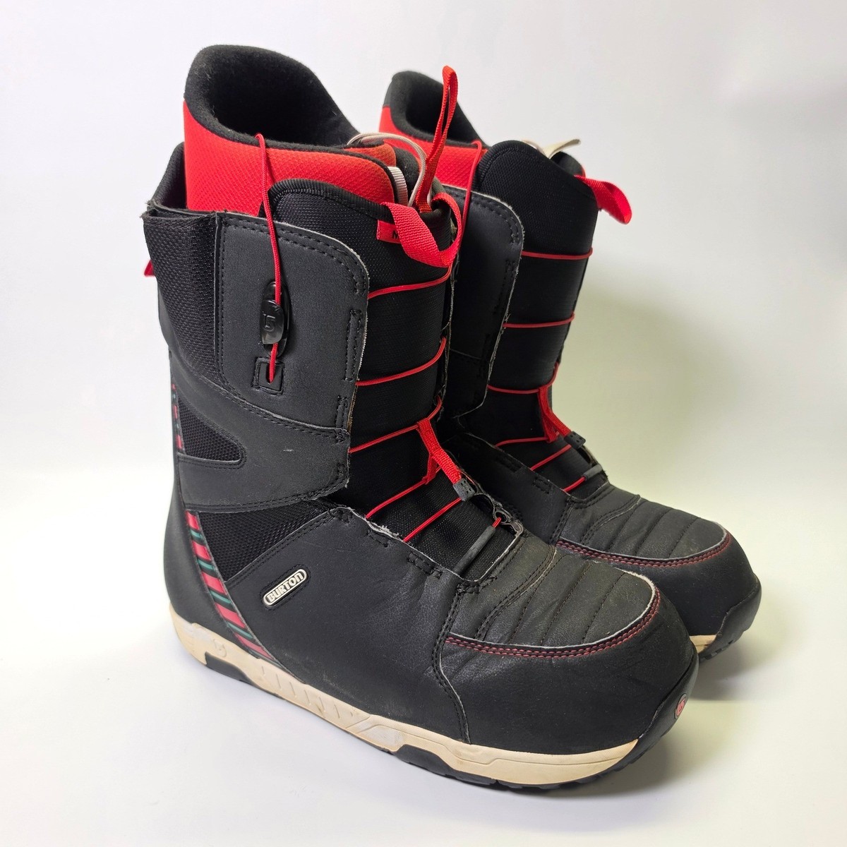 スノーボード BURTON Moto Speedzone Burton Moto Snowboard Boots Mens 14 Black Red Speed Zone Lacing