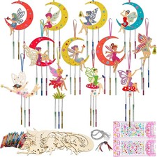 Windspiel Bastelset Holz Kinder Geburstagsdeko Fantasie Klangspiel