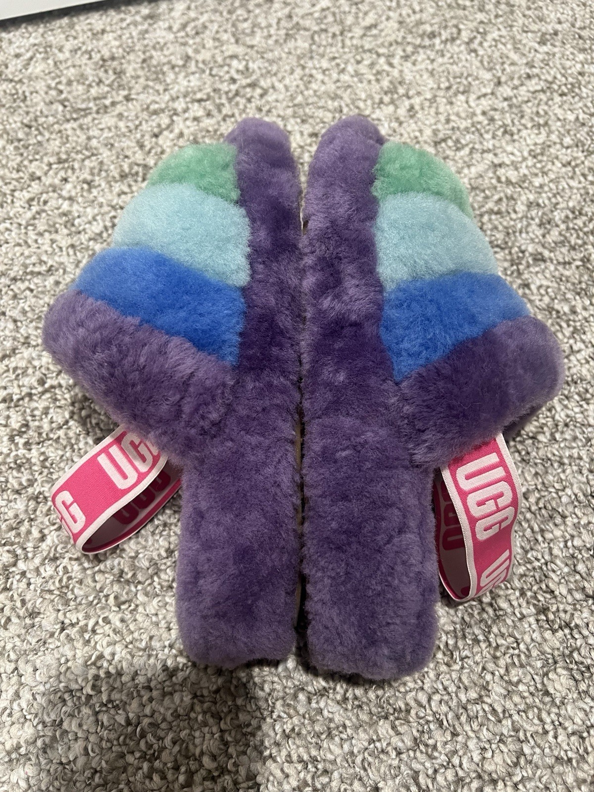 UGG Fluff Yeah Rainbow Platform Slide Slippers Wo… - image 12
