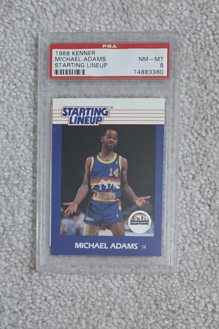 1988 KENNER STARTAUFSTELLUNG SLU DENVER NUGGETS MICHAEL ADAMS PSA 8 LOW POP NBA