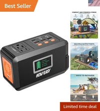 Lightweight Solar Generator - 120W Peak with LED Light for Camping Adventures