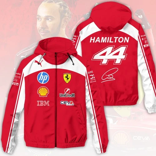 Scuderia Ferrari x Lewis Hamilton 3D Windbreaker Jacket US Stock - product listing photo