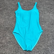 Vintage On The Beach Teal One Piece Swimsuit Scoop Neck Women's Size 12