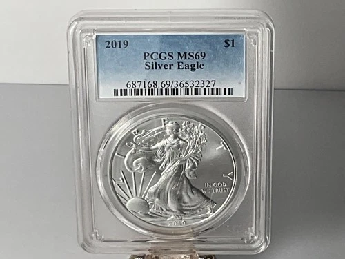 2019 1 Oz AMERICAN SILVER EAGLE .999 FINE SILVER 1OZ OUNCE - PCGS MS69