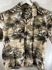 Royal Creations  Aloha Hawaiian Shirt Boats Palm Trees Islands 3XL Free Shippin
