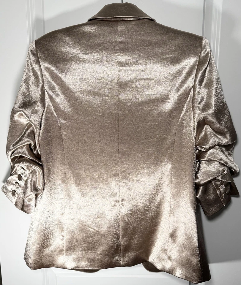 Blazer Express Oro Rosa Metálico Satinado • Para Mujer Talla M (8–10) Foto 2 de 4