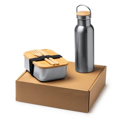 Lunchpaket mit Besteck und Flasche Weihnachtsgeschenk Lunchbox Besteck Flasche