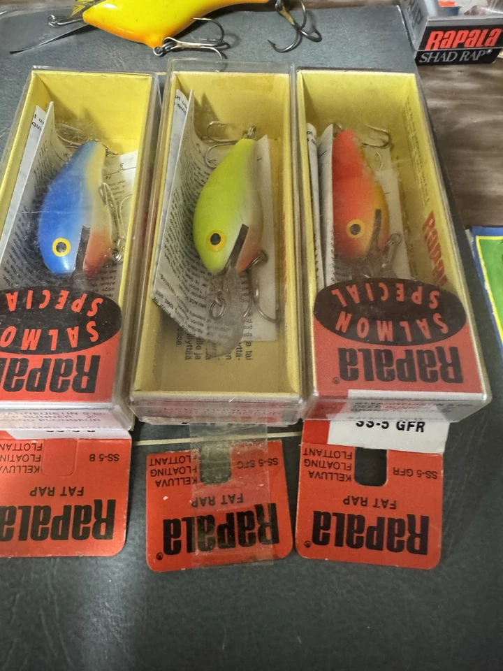 Rapala Ss-5 Fat Rap Salmon Special SFC B GFR Set Raro Difícil de Encontrar Descontinuado Foto 2 de 2
