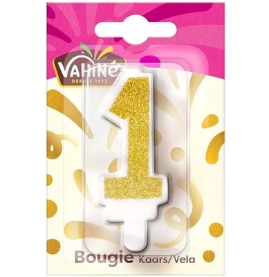 VAHINE bougie pour gâteau d'anniversaire chiffre 1 - Photo 1/2
