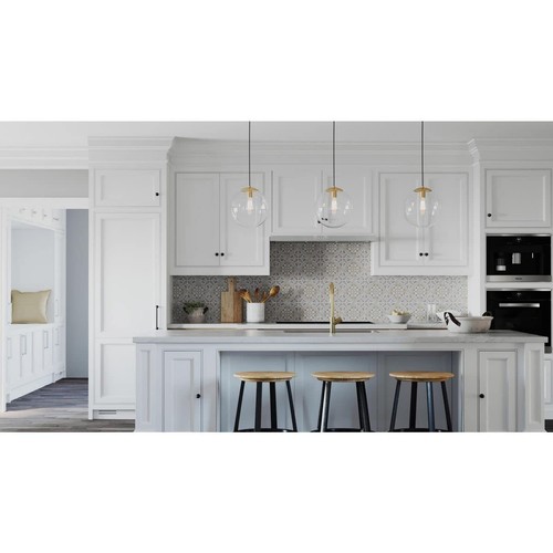 Progress Lighting Atwell 1-Light Glass Globe Brushed Nickel Modern Pendant Light - Picture 5 of 5