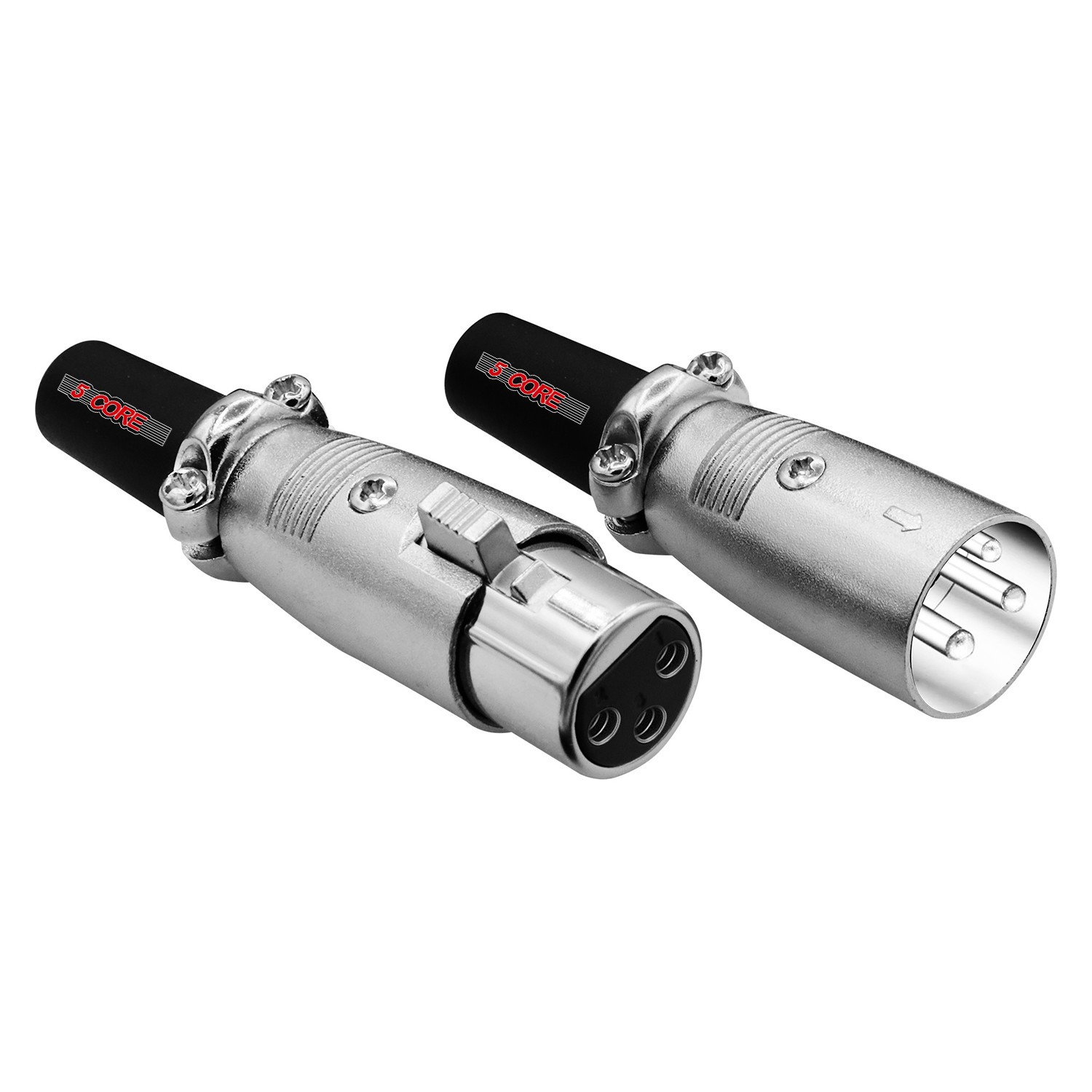 5Core XLR Connector Male Female to 1/4 Audio Jack 3 Pin Secure Mic Plug